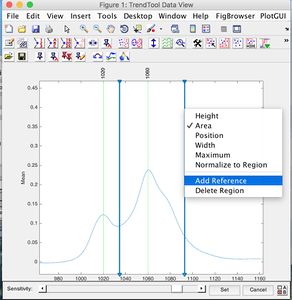 d) select add reference, a dashed line will appear.